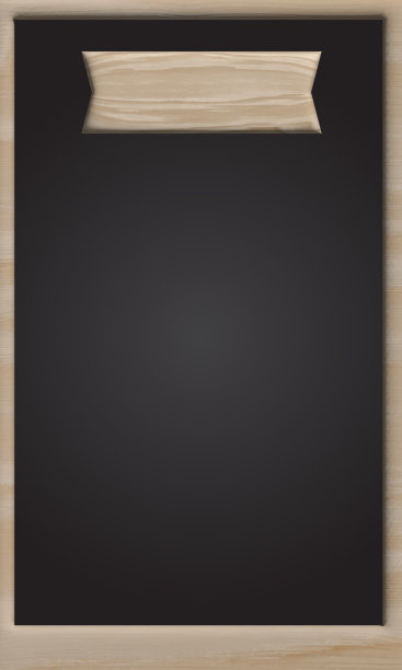 菜单木边框模板板隔离在透明背景，3D插图图片下载