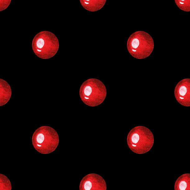 无缝珠模式。水彩插图。孤立在黑色背景上。为设计。图片下载