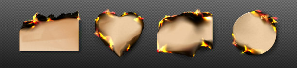 烧手工纸的边框，烧过的书页，羊皮纸图片下载