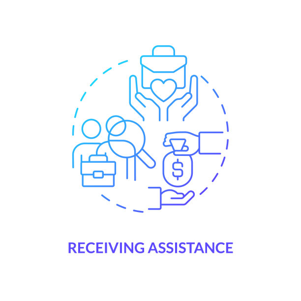 接收辅助蓝色渐变概念图标图片下载