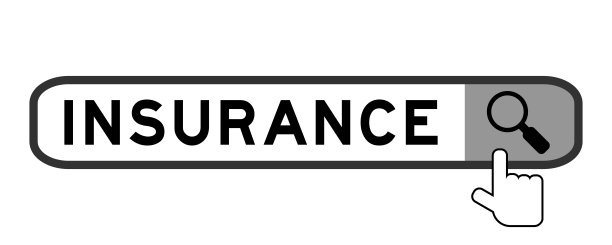 搜索横幅字保险与移交放大镜图标在白色背景图片下载