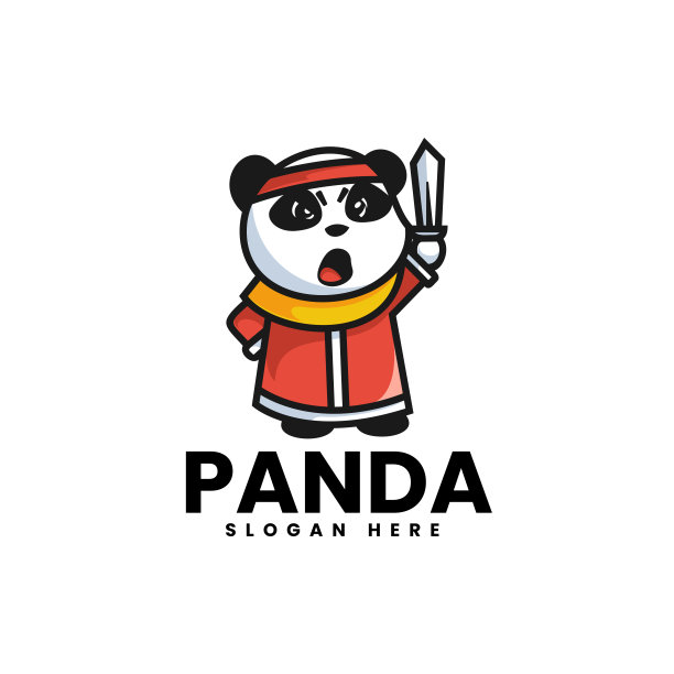 矢量插图熊猫吉祥物卡通风格。图片下载