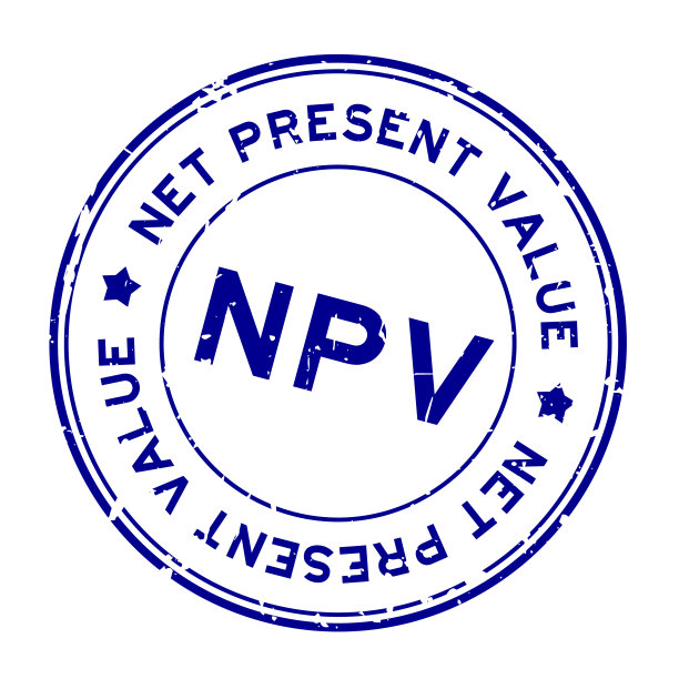 垃圾蓝色净现值字圆形橡胶印章邮票在白色背景图片下载