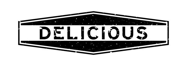 垃圾黑色美味字六边形橡胶印章邮票在白色背景图片下载