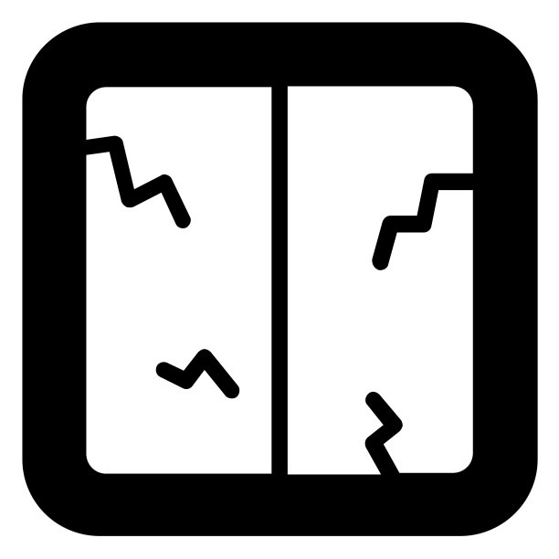 恐怖窗口矢量黑色填充轮廓图标。图片下载