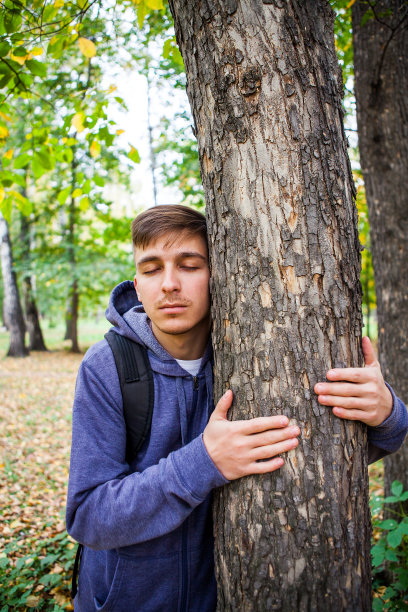 有棵树的年轻人图片下载
