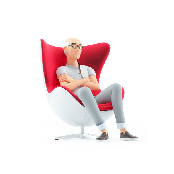 一位老人双手交叉舒服地坐着图片下载