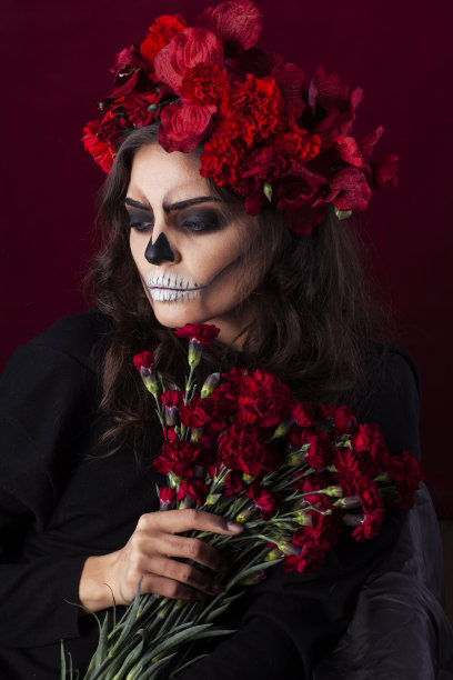 万圣节女模特。图片下载