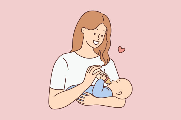 快乐的母亲在喂婴儿图片下载