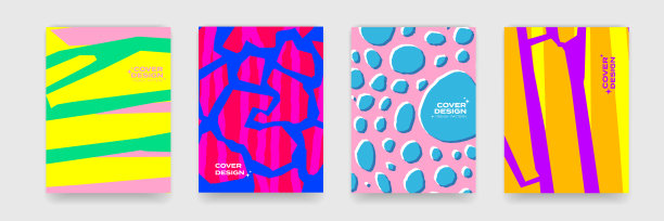 封面设计背景，抽象的有机几何和颜色渐变图案。矢量几何液体和流体流动形状图形，艺术海报和色彩渐变抽象封面背景图片下载