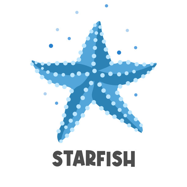 蓝色的海星插图图片下载
