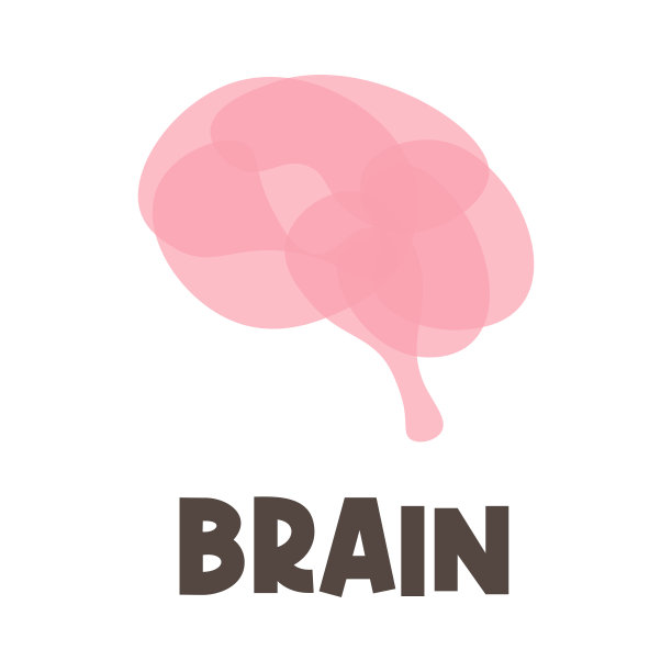 抽象的大脑矢量图与重叠的颜色图片下载