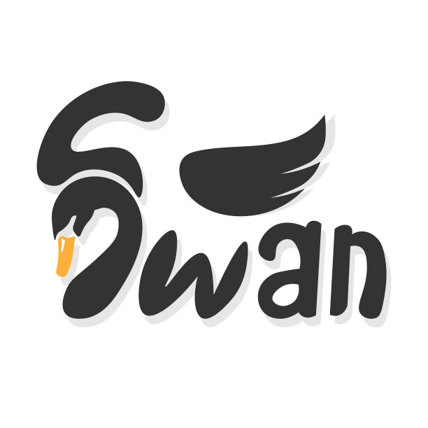 抽象形状插画形成天鹅书写图片下载