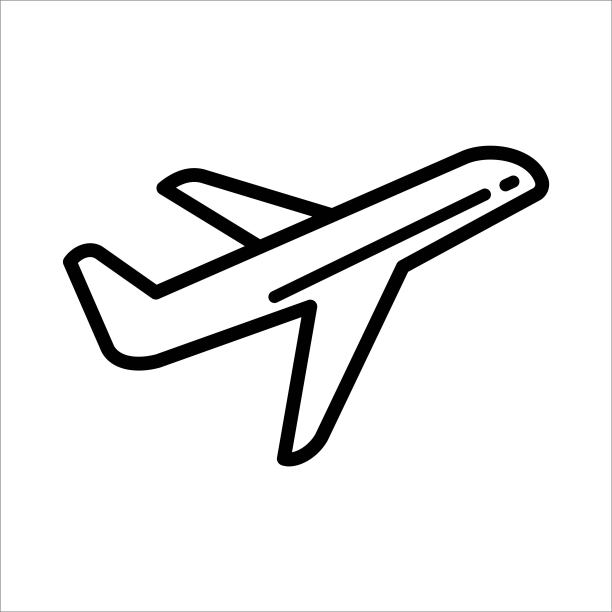 机场图标标志设计矢量模板插图标志和符号像素完美图片下载