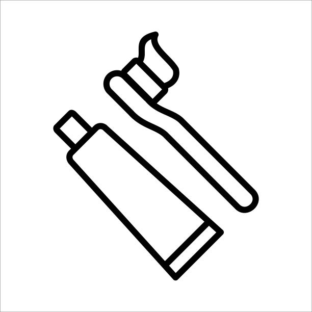 牙刷图标Logo设计矢量模板插图标志和符号像素完美图片下载