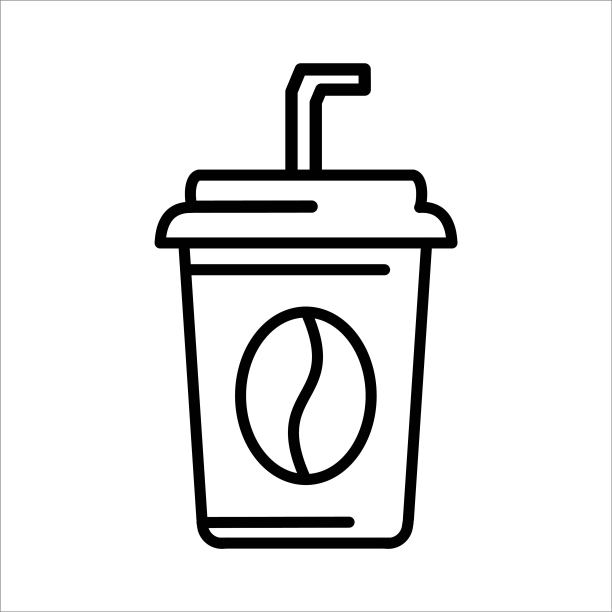 咖啡店图标标志设计矢量模板插图标志和符号像素完美图片下载