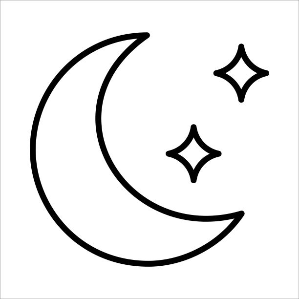 夜晚图标标志设计矢量模板插图标志和符号像素完美图片下载