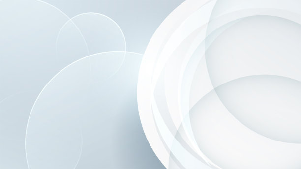 白色抽象的现代背景设计。抽象的白色圆几何形状与未来技术概念旗帜背景图片下载
