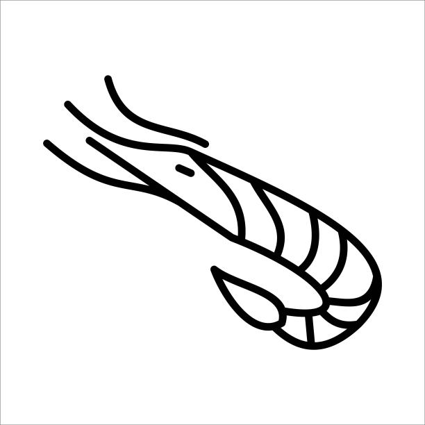 虾图标标志设计矢量模板插图标志和符号像素完美图片下载