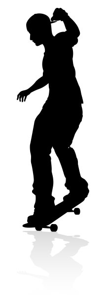 滑板运动员滑冰选手轮廓图片下载