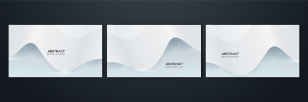 一套白色抽象的现代背景设计。抽象的白色几何形状与未来技术概念旗帜背景图片下载