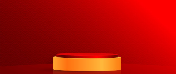 3d平台圆形舞台中式风格，用于中国新年和节日或中秋节图片下载