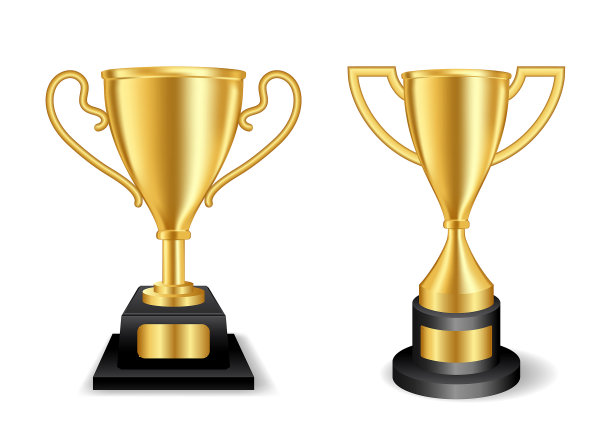 一套现实的金杯冠军奖杯。每股收益向量图片下载