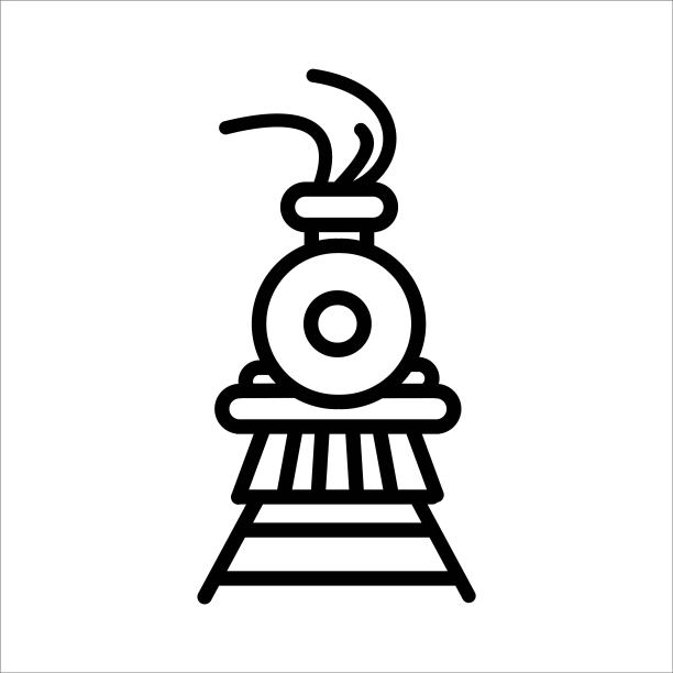 火车图标Logo设计矢量模板插图标志和符号像素完美图片下载