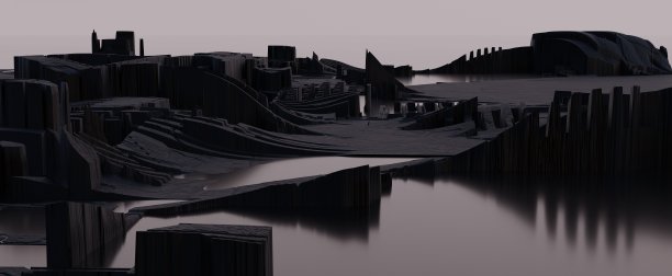 破败和被洪水淹没的旧抽象大坝背景图片下载