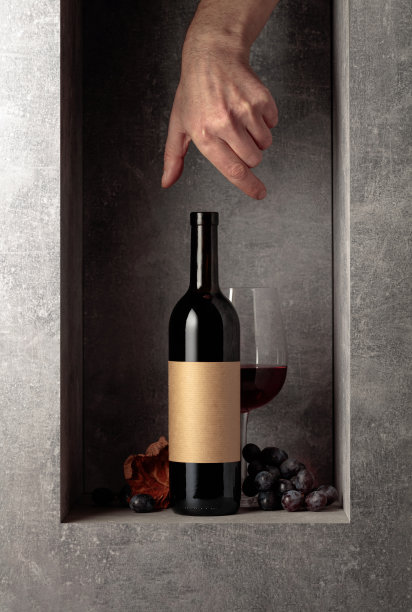 红葡萄酒配蓝葡萄。图片下载