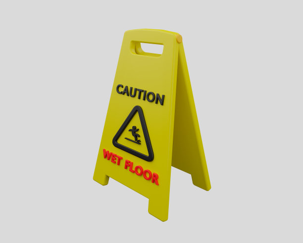 3d渲染的跌倒警示牌。厕所图标。图片下载