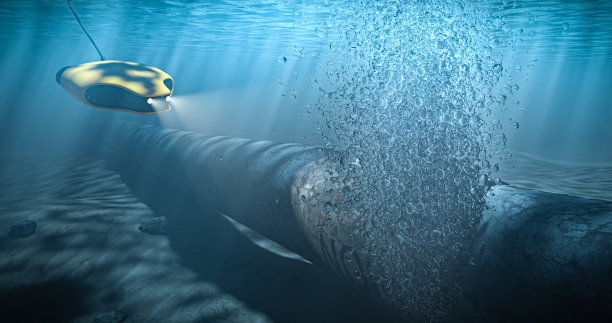 北溪管道破裂，用水下无人机进行调查。欧洲的能源危机。能源价格上涨的概念。三维渲染图片下载