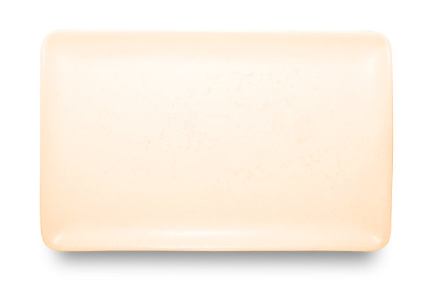 白色背景上的棕色方形陶瓷板。图片下载