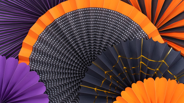 各种圆纸扇。图片下载
