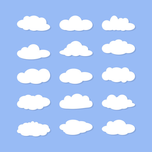 各种形状的云矢量元素集图片下载
