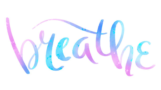 呼吸彩色刷字横幅图片下载