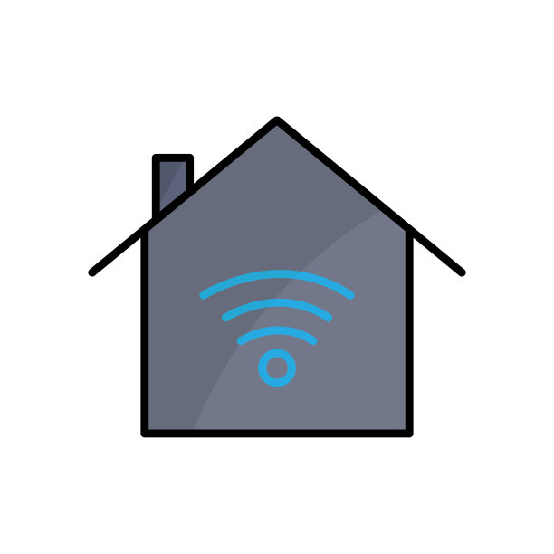 房子图标插图与信号。智能家居相关图标。直线颜色图标风格。简单的设计可编辑图片下载