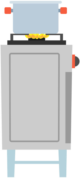 家用或餐厅用的烧着食物的器具。金属、钢煤气炉、厨房设备图片下载