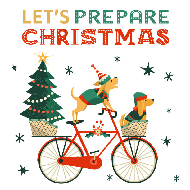 圣诞假期准备可爱的矢量海报图片下载