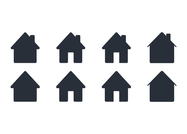 设置图标。房屋符号插图矢量将用于web应用程序。房屋平坦，象形孤立。呆在家里。线图标代表房子的网站或数字应用程序。图片下载