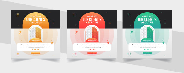 摘要现代客户反馈证言社交媒体帖子网络横幅。创造性的客户服务反馈评论或社交媒体帖子或网页横幅与颜色变化模板。图片下载