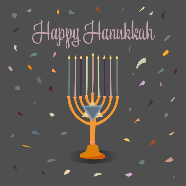 光明节快乐，犹太节日的背景为贺卡，邀请，横幅图片下载