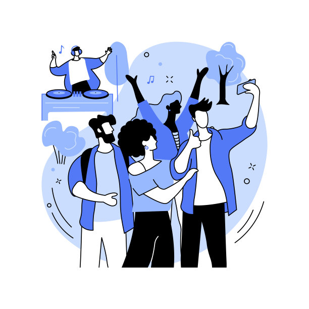 露天节日孤立的卡通矢量插图。图片下载