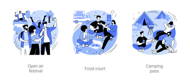 城市夏季周末孤立卡通矢量插图se图片下载