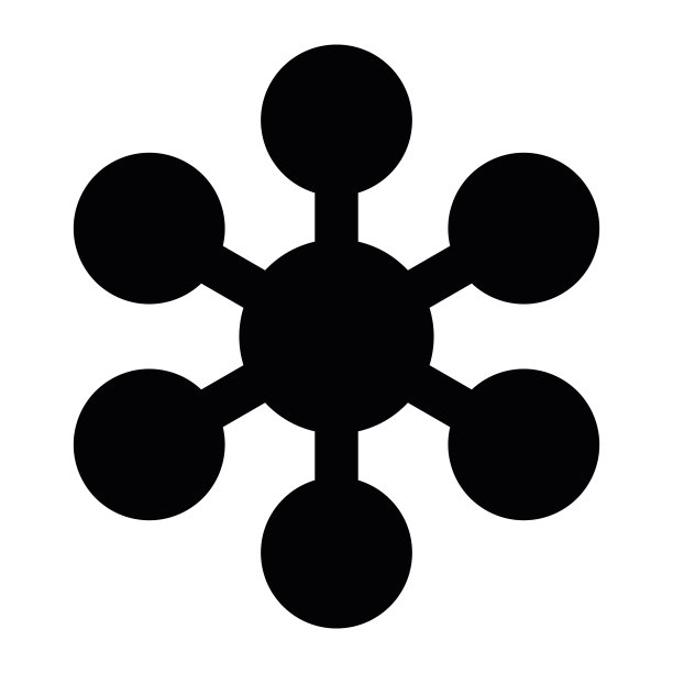 简单的黑色圆角雪花。矢量图标图片下载