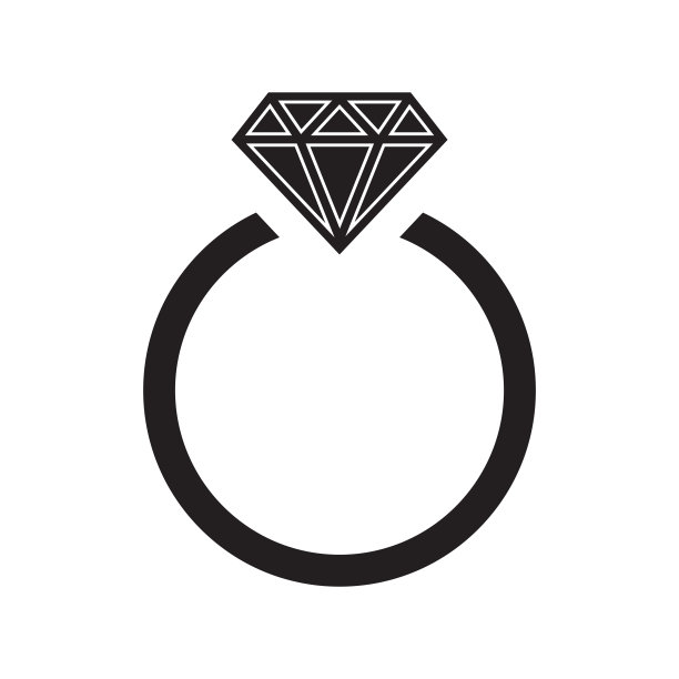 宝石戒指图标矢量插图模板图片下载