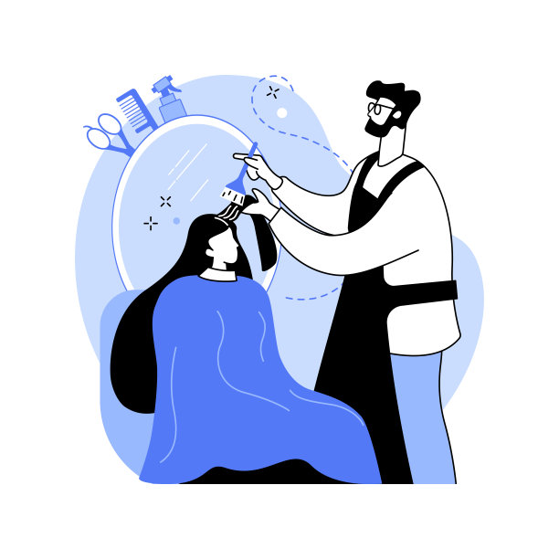 头发着色孤立卡通矢量插图。图片下载