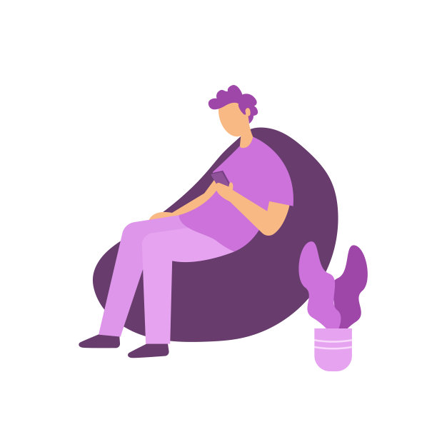 人们在沙发上玩智能手机矢量插画图片下载