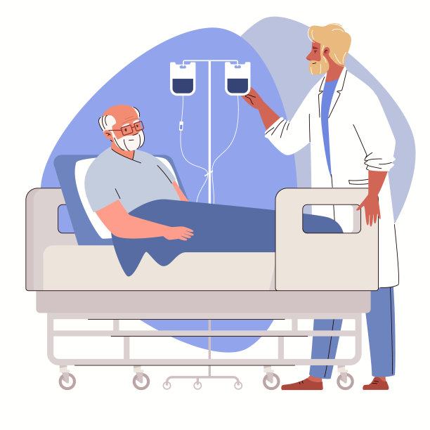 医生探访医院加护病房的老年病人。图片下载