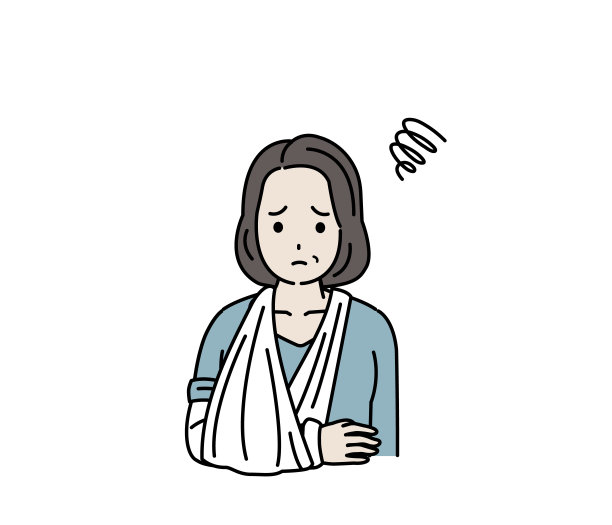 手臂骨折的中年妇女图片下载